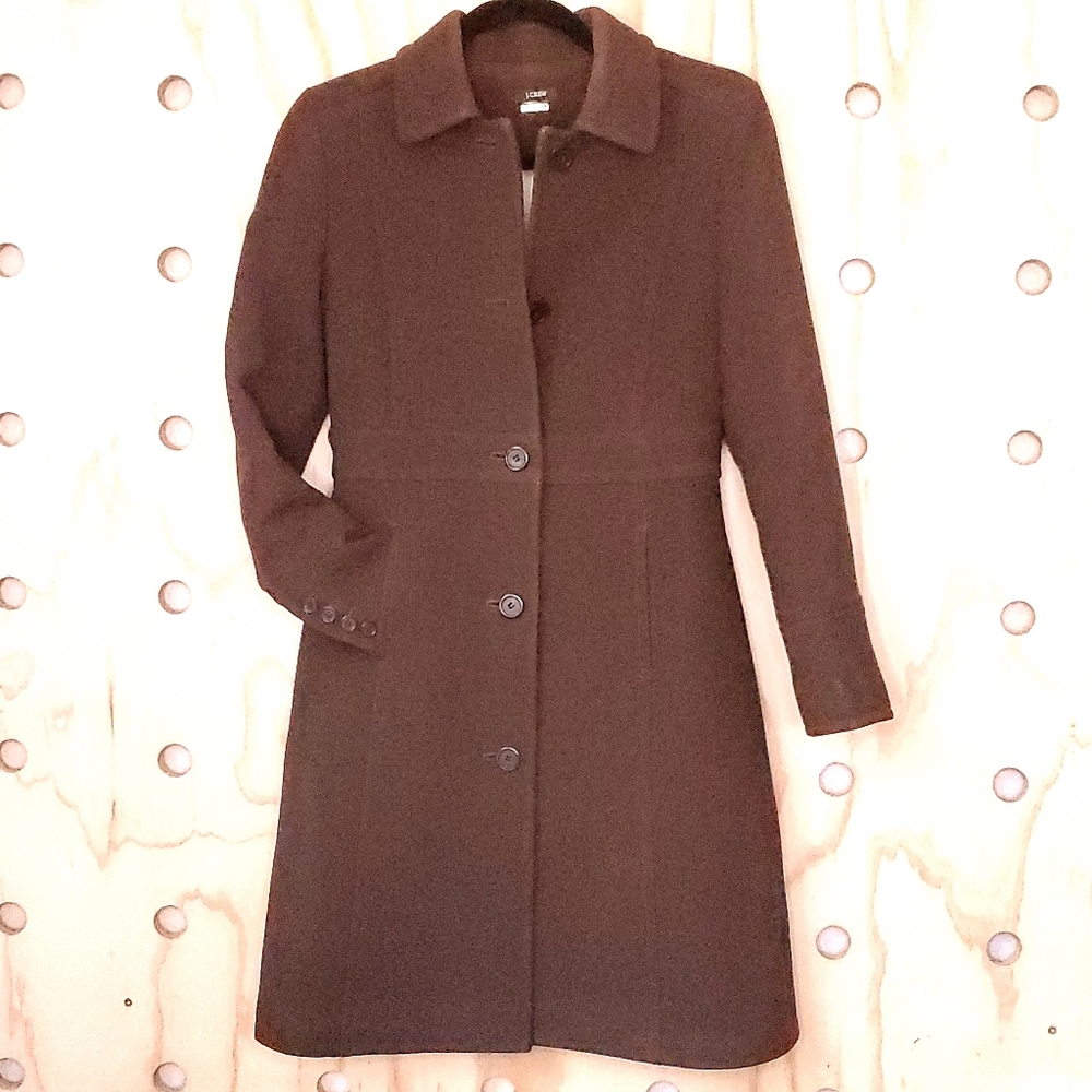 《 J. CREW 》Brown Button Up Dress Coat